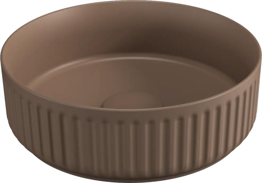 Isvea Infinity waskom rond met ribbel 36cm taupe