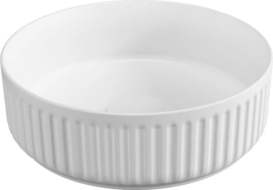 Isvea Infinity waskom rond met ribbel 36cm wit mat