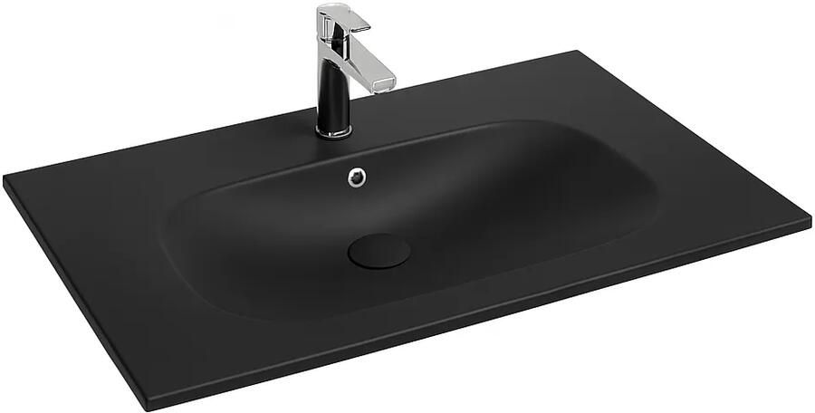 Isvea Infinity wastafel 80x50cm zwart mat