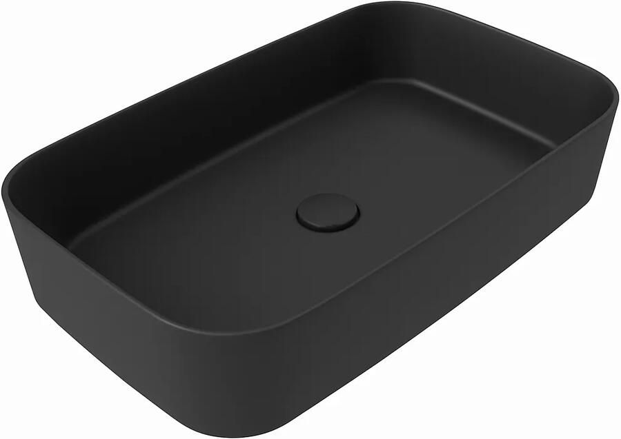 Isvea Peak opbouw wastafel 60cm zwart mat