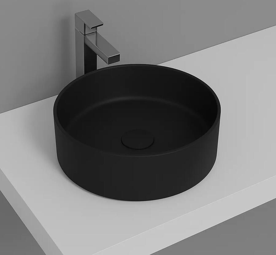 Isvea Peak waskom rond 38cm zwart mat