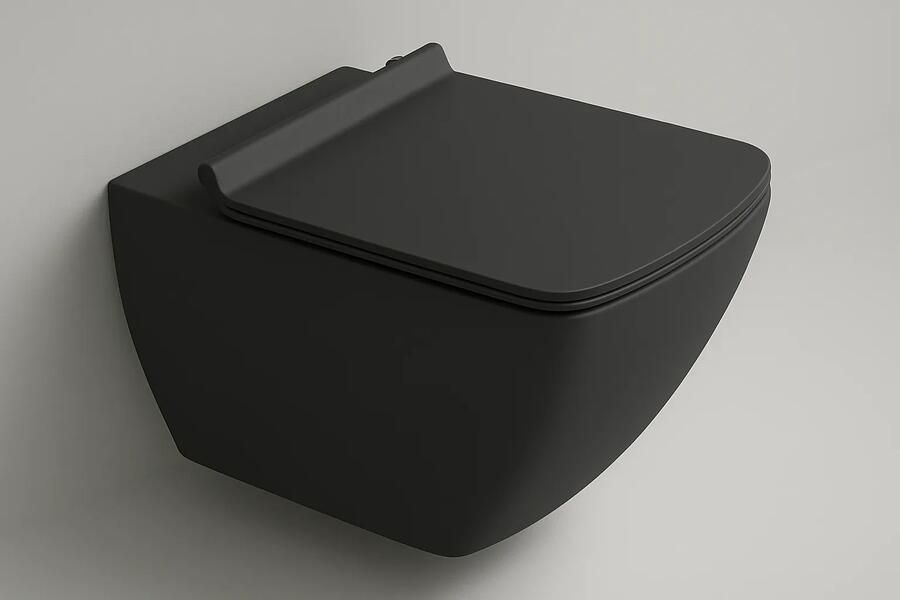 Isvea Purita toiletpot randloos 34.5x54cm antraciet