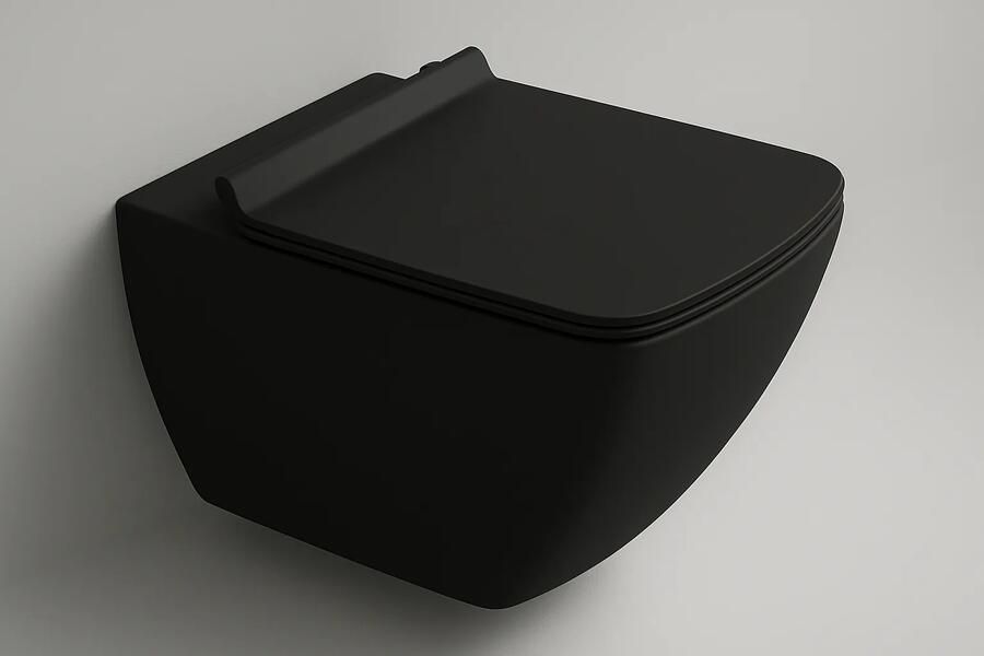 Isvea Purita toiletpot randloos 34.5x54cm zwart