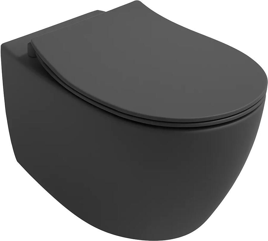 Isvea Sentimenti randloos toilet 51x36.5cm antraciet