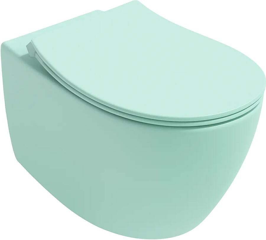 Isvea Sentimenti randloos toilet 51x36.5cm mintgroen