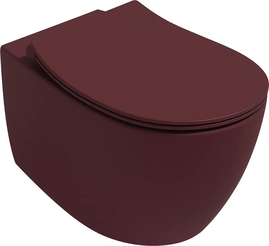 Isvea Sentimenti randloos toilet 51x36.5cm rood