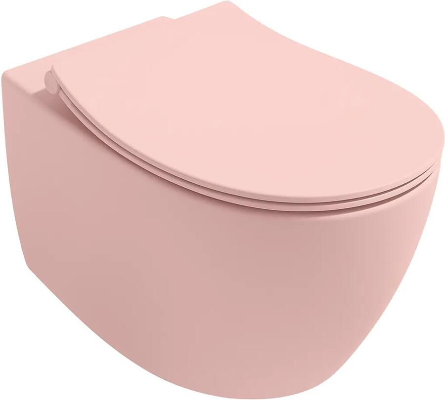 Isvea Sentimenti randloos toilet 51x36.5cm roze
