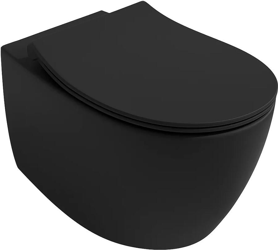 Isvea Sentimenti randloos toilet 51x36.5cm zwart