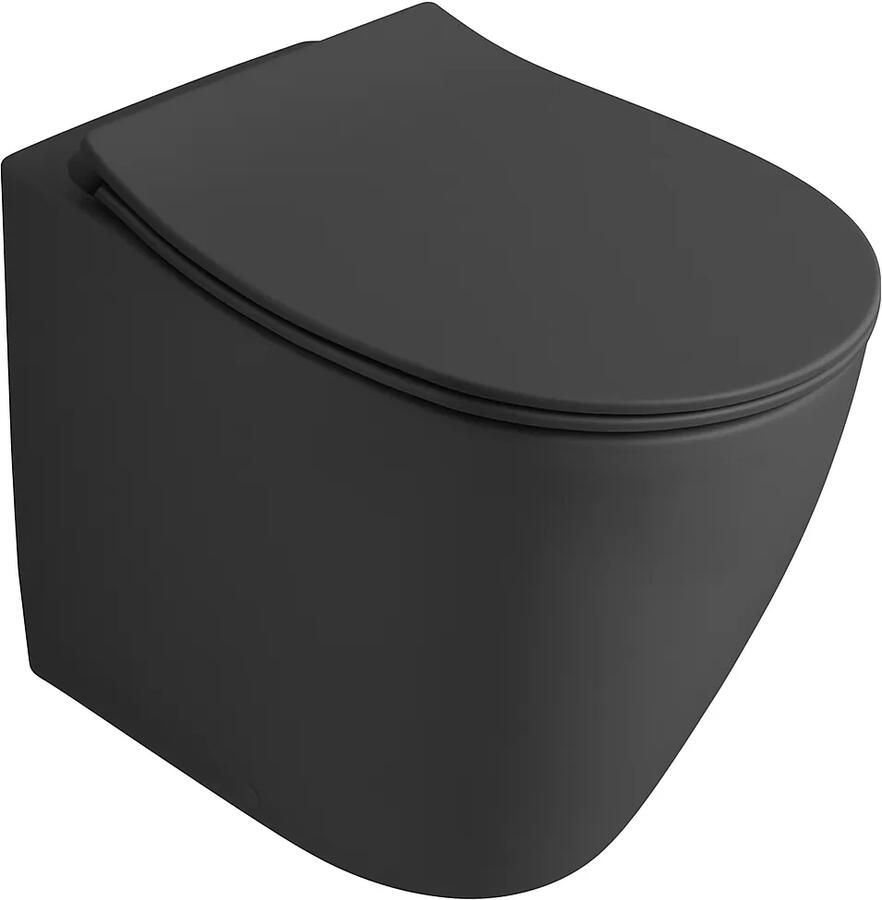 Isvea Sentimenti staande toiletpot randloos 52x36cm antraciet