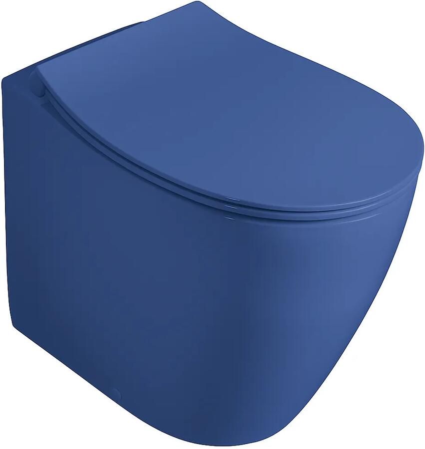 Isvea Sentimenti staande toiletpot randloos 52x36cm blauw