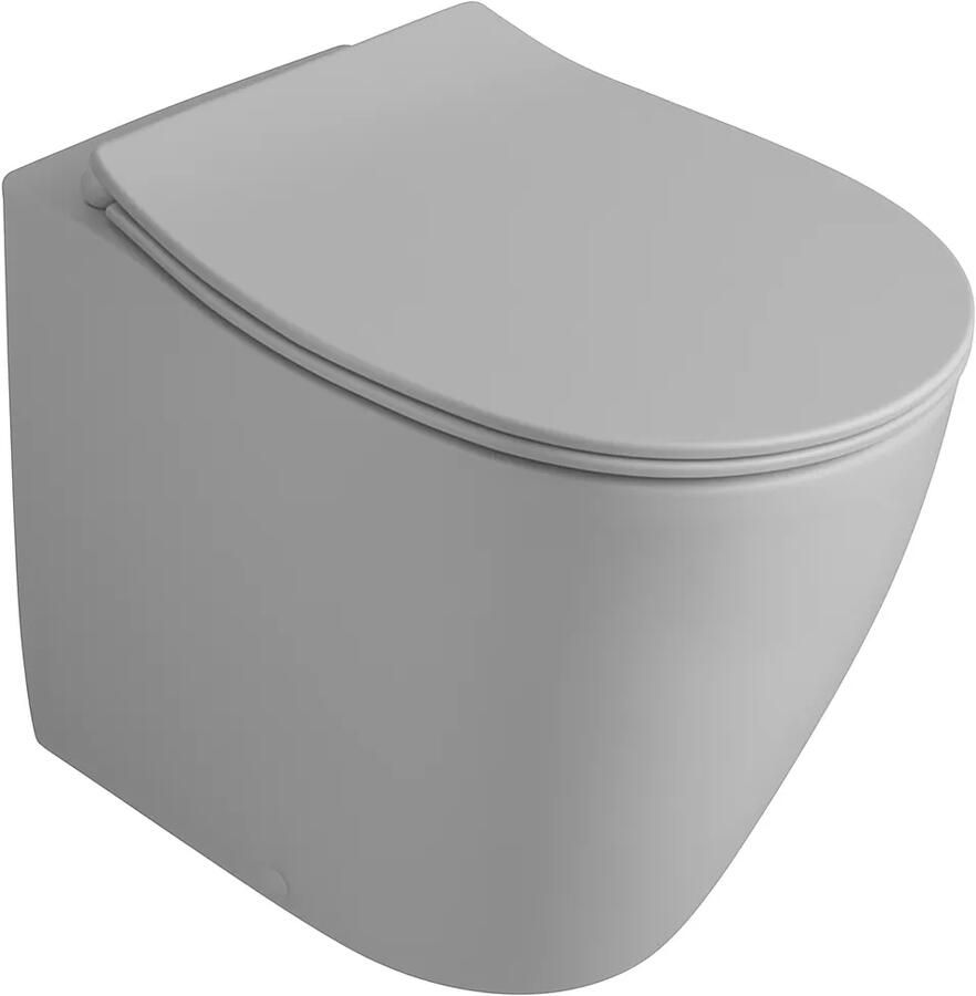 Isvea Sentimenti staande toiletpot randloos 52x36cm grijs