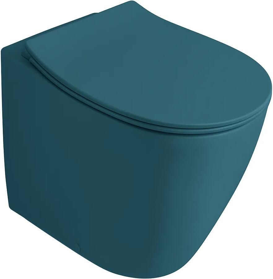 Isvea Sentimenti staande toiletpot randloos 52x36cm petrol