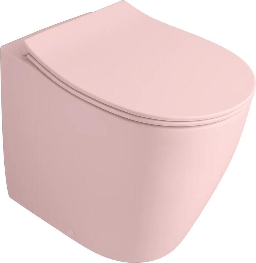 Isvea Sentimenti staande toiletpot randloos 52x36cm roze
