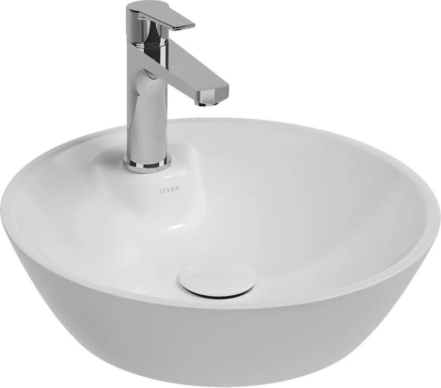 Isvea Sistema Y ronde waskom met kraangat 45cm wit glans