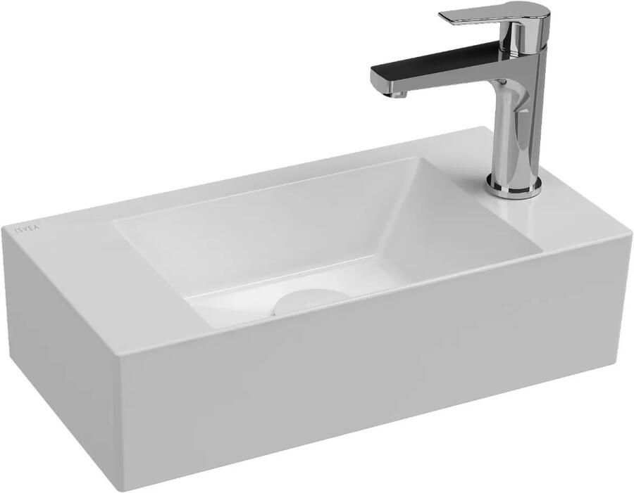 Isvea Sistema Z fontein met kraangat rechts 50x25cm wit glans