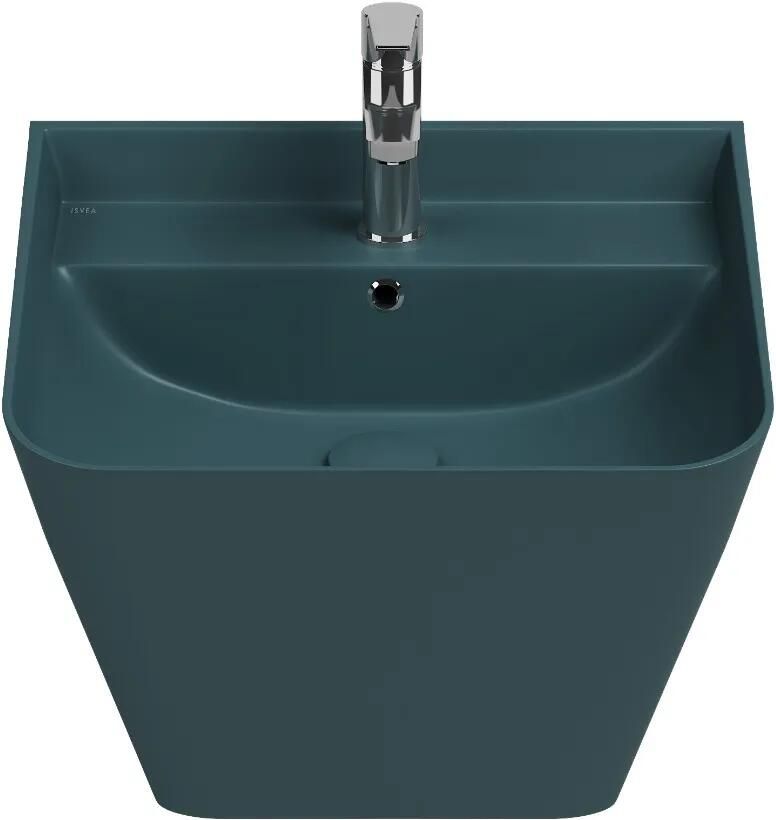 Isvea Sott Aqua hangende wastafel 50cm petrol