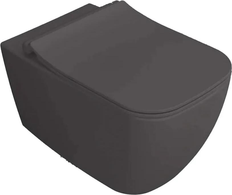 Isvea Vea hangend toilet randloos 34.5x52cm antraciet