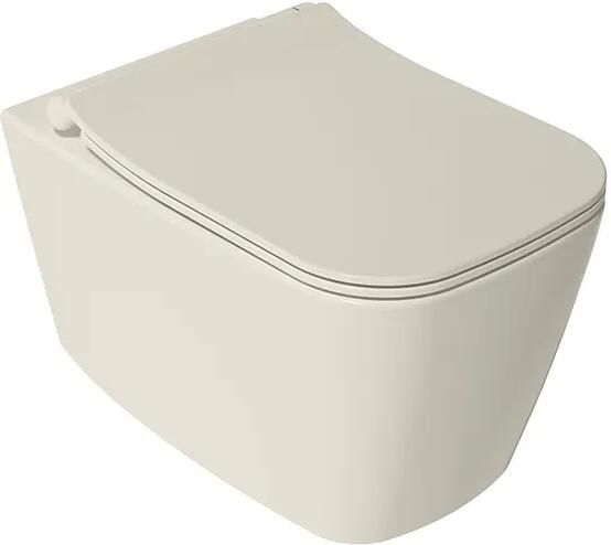 Isvea Vea hangend toilet randloos 34.5x52cm ivoor