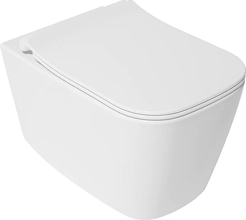 Isvea Vea hangend toilet randloos 34.5x52cm wit mat