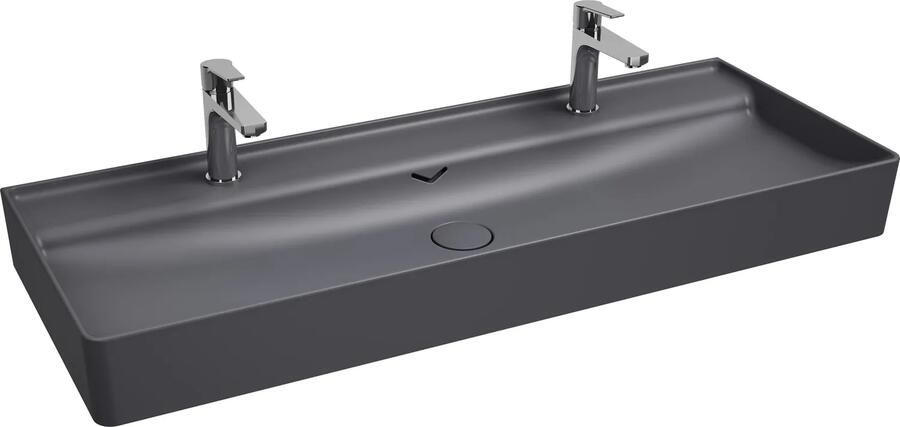 Isvea Vea opbouw wastafel met 2 kraangaten 120cm antraciet