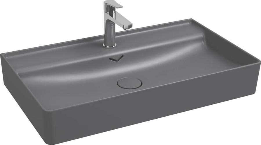 Isvea Vea opbouw wastafel met kraangat 100cm antraciet