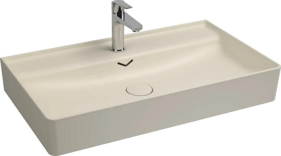 Isvea Vea opbouw wastafel met kraangat 100cm ivoor