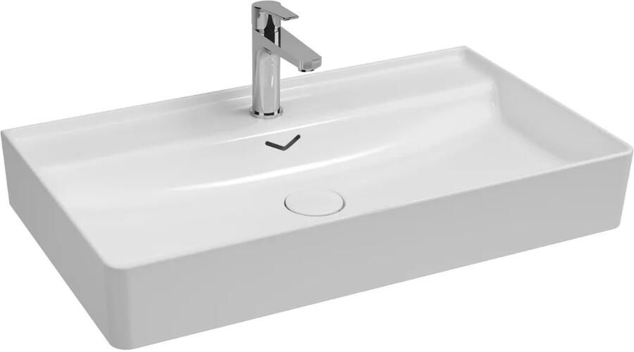 Isvea Vea opbouw wastafel met kraangat 100cm wit glans