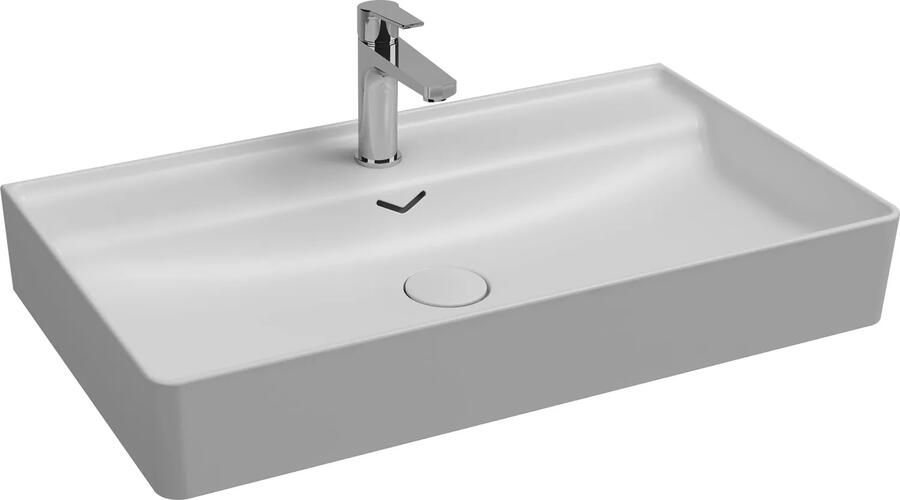 Isvea Vea opbouw wastafel met kraangat 100cm wit mat