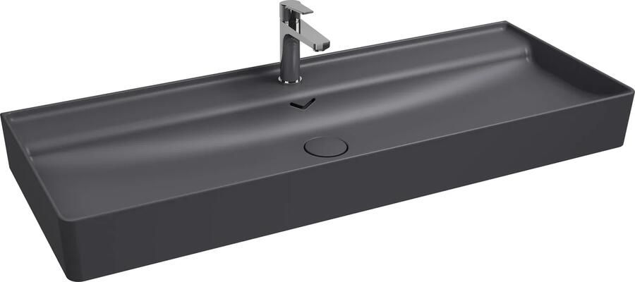 Isvea Vea opbouw wastafel met kraangat 120cm antraciet