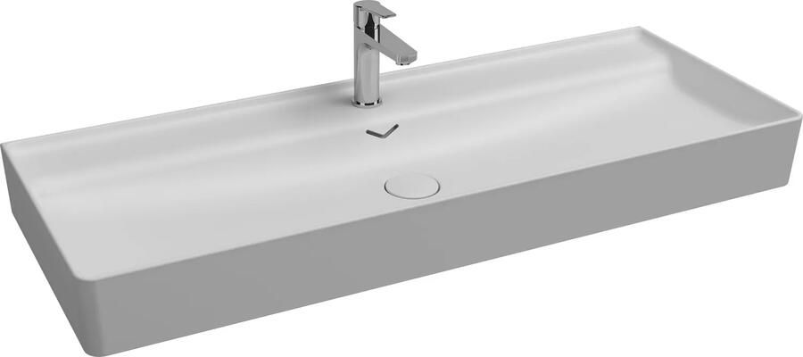 Isvea Vea opbouw wastafel met kraangat 120cm wit mat