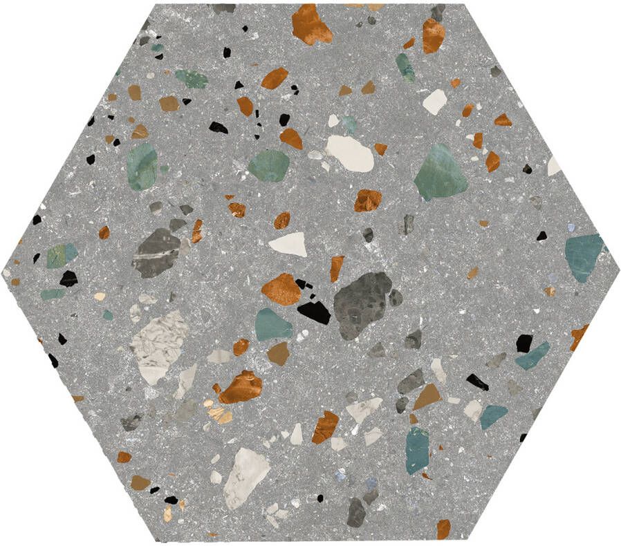 Jabo Gobi Grigio wandtegel hexagon 20x24cm gerectificeerd