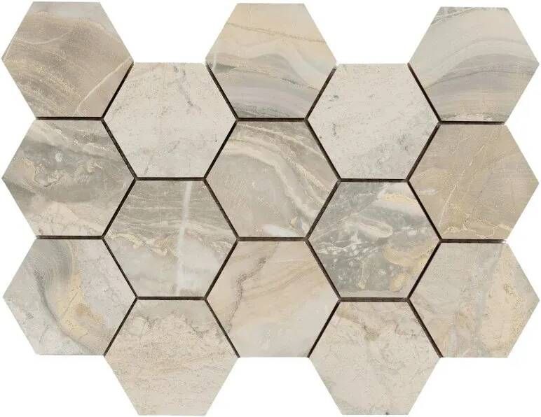 Jabo Luxury Beige hexagon mozaïek 33x23cm