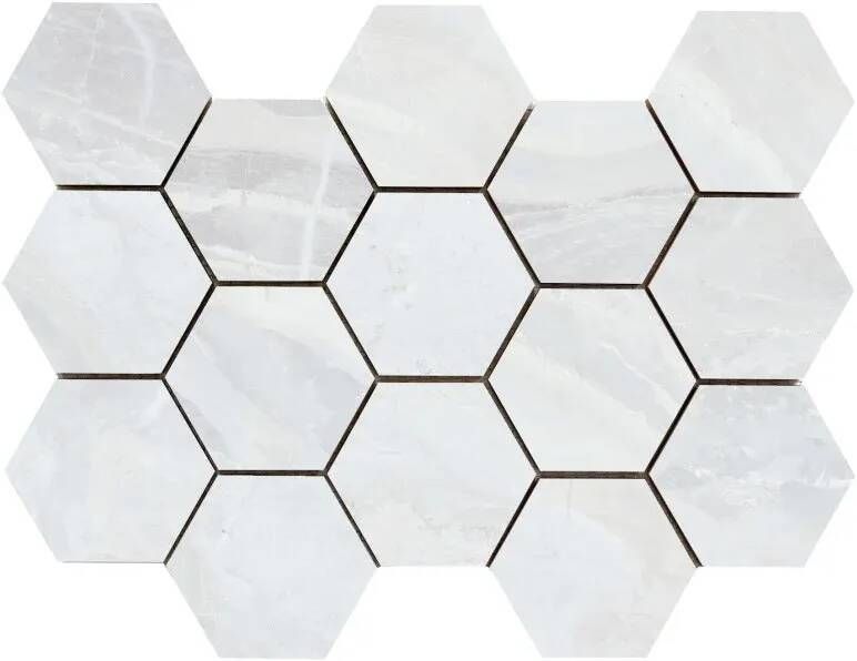 Jabo Luxury White hexagon mozaïek 33x23cm