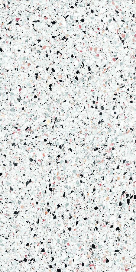 Jabo Medley White terrazzo vloertegel 60x120cm gerectificeerd