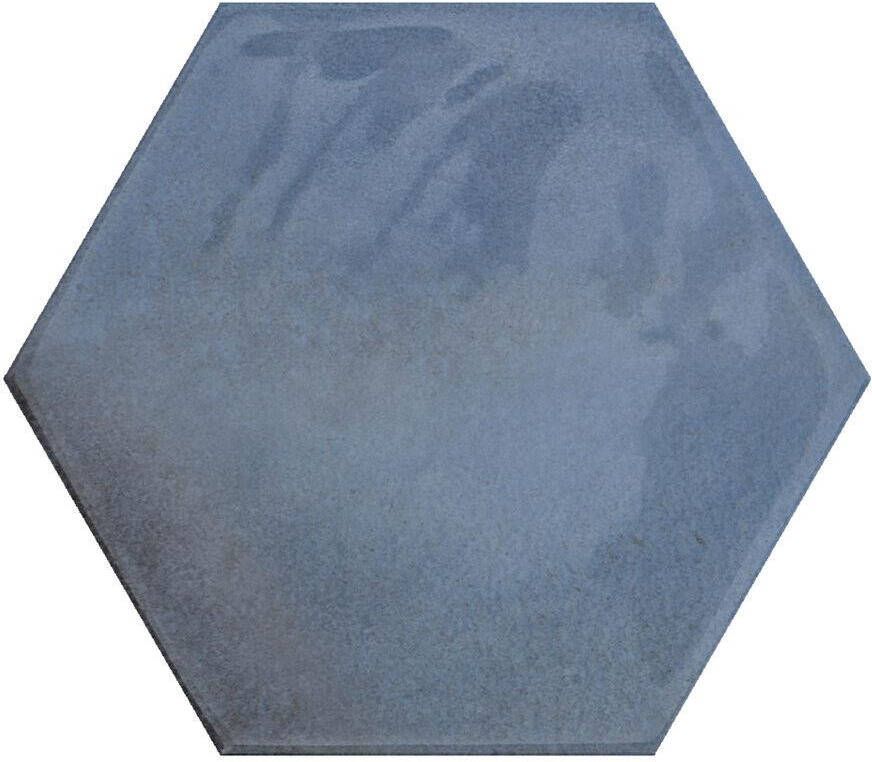 Jabo Moon Blue keramische wandtegel hexagon 16x18cm