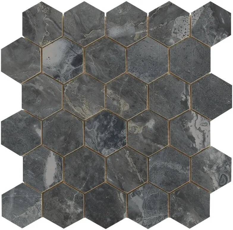 Jabo Tegelsample: Luxury Dark hexagon mozaïek 26x27cm
