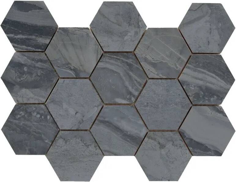 Jabo Tegelsample: Luxury Dark hexagon mozaïek 33x23cm
