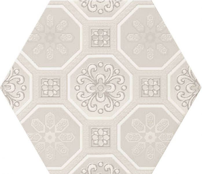Jabo Vodevil Decor hexagon wandtegel ivory 17.5x17.5