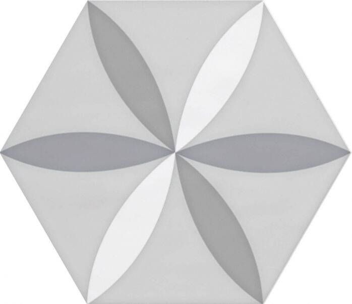 Jabo Vodevil Decor hexagon wandtegel wit 17.5x17.5