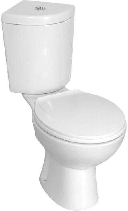 Kerra Corner hoek toilet met reservoir en zitting wit