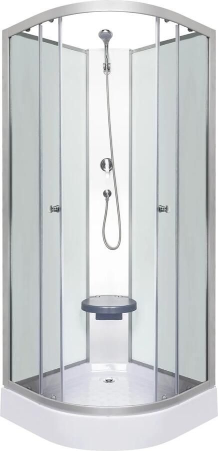 Kerra Evora complete douchecabine met zitting 90x90cm chroom