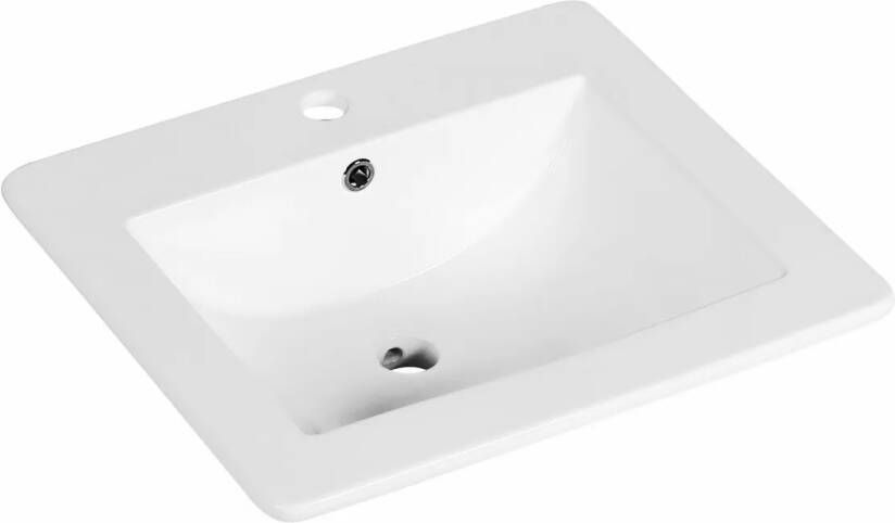 Kerra KR 530 inbouw wastafel 54x46cm met kraangat wit