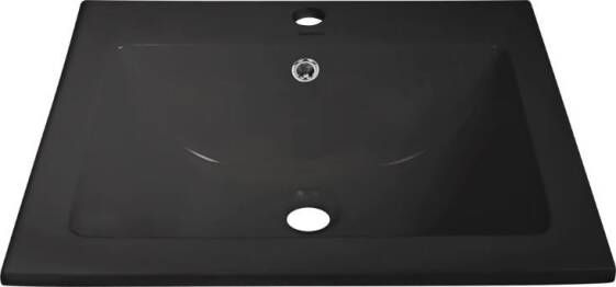 Kerra KR 709 inbouw wastafel 53x45cm mat zwart met kraangat