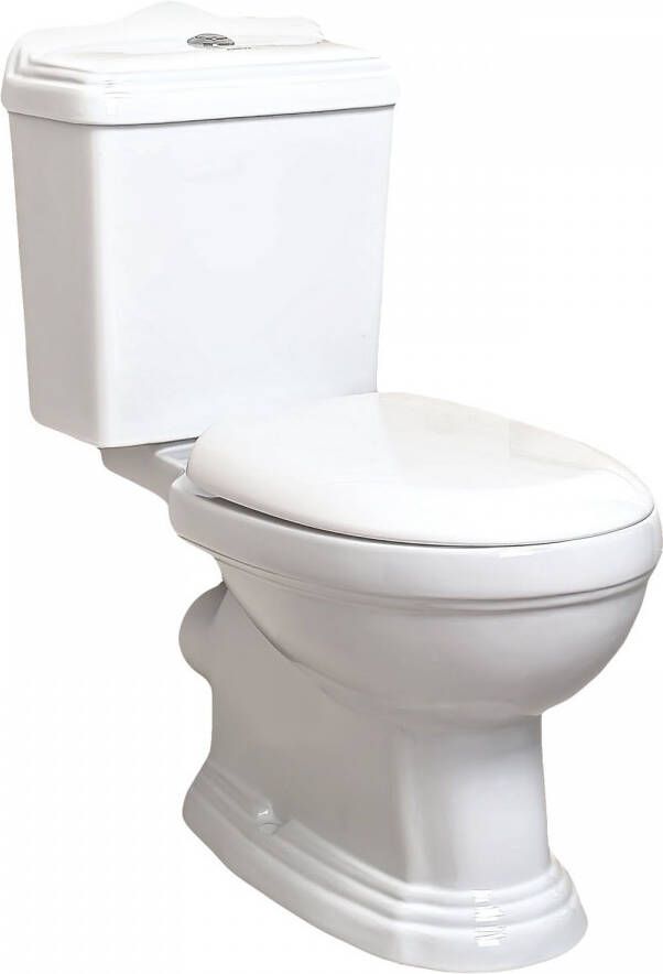 Kerra Retro duoblok toilet staand met reservoir en zitting