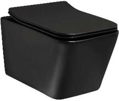 Kerra Tinos randloos toilet met softclose zitting zwart mat online kopen