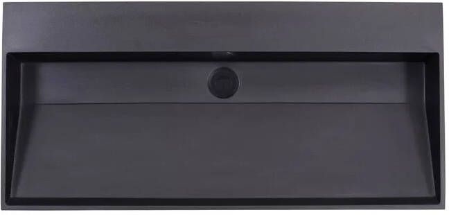 Lambini Designs Arona wastafel quartz 100cm zonder kraangat zwart mat