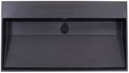 Lambini Designs Arona wastafel quartz 80cm zonder kraangat zwart mat