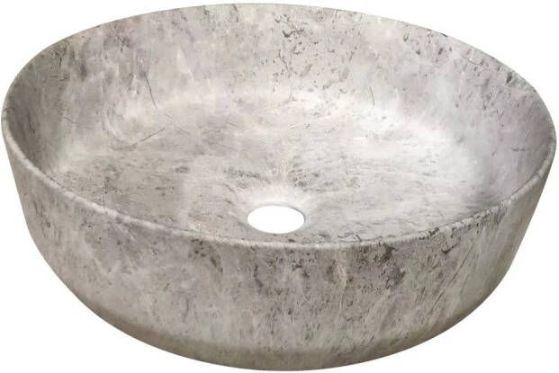 Lambini Designs Color Line ronde waskom 39x12cm grijze marmerlook