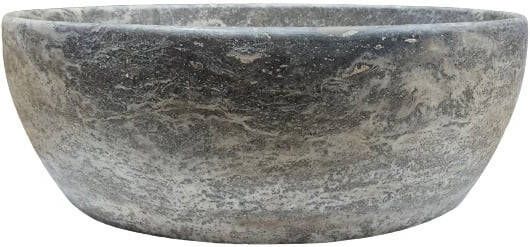 Lambini Designs Colorno waskom marmer 41cm silver travertin