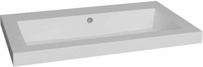 Lambini Designs Como wastafel mineraalmarmer 80cm zonder kraangat wit glans